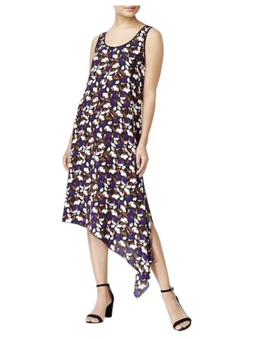 Anne Klein Dress asymmetrical  multicolored Floral size SX NEW